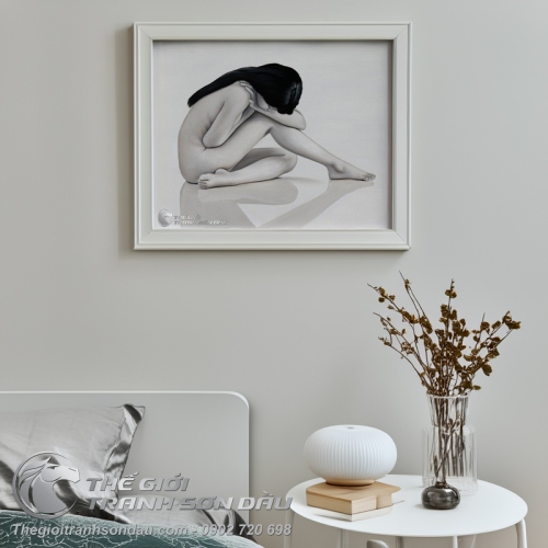 Tranh Khỏa Thân Thiếu Nữ Cúi Mặt
