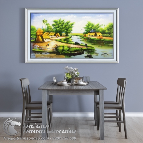Tranh Làng Quê Việt Nam Vẽ Sơn Dầu