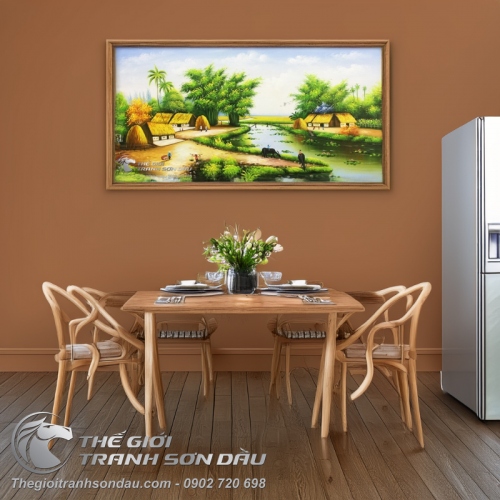 Tranh Làng Quê Việt Nam Vẽ Sơn Dầu