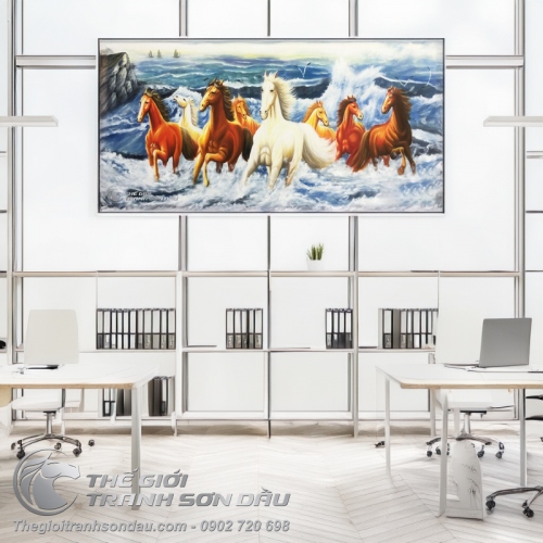 Tranh Mã Đáo Thành Công Ngựa Chạy Trên Biển