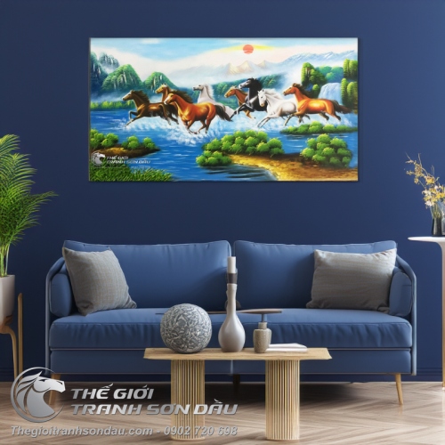 Tranh Mã Đáo Thành Công Ngựa Chạy Trong Núi Non