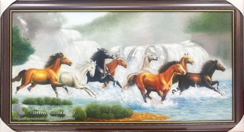 Tranh Mã Đáo Thành Công Ngựa Chạy Trước Thác Nước