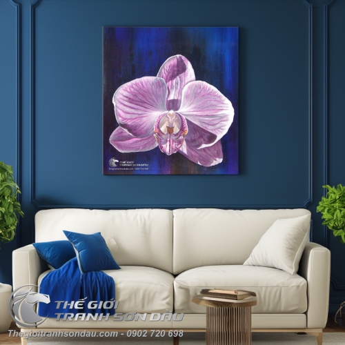 Tranh Một Bông Hoa Lan Nở Rộ