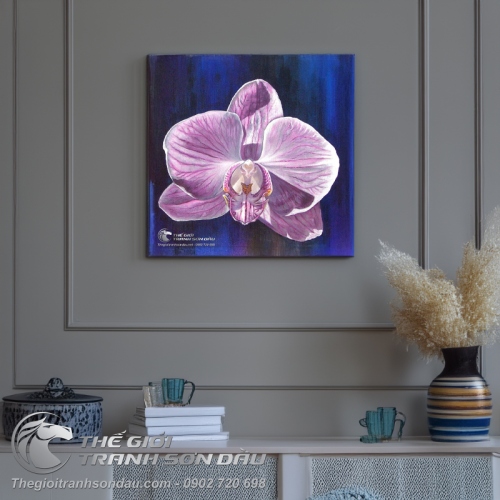 Tranh Một Bông Hoa Lan Nở Rộ