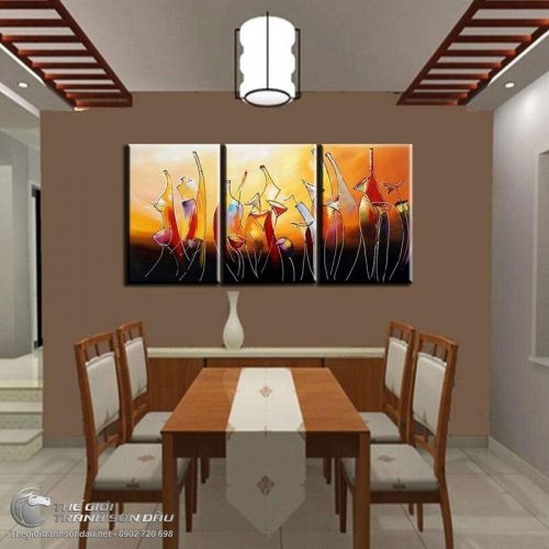 Tranh Nghệ Thuật Hiện Đại Bộ 3 Bức