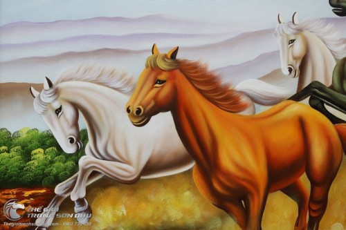 Tranh Ngựa Phong Thủy Treo Phòng Khách