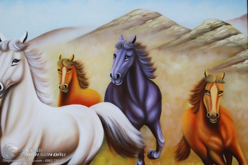 Tranh Ngựa Phong Thủy Treo Phòng Khách