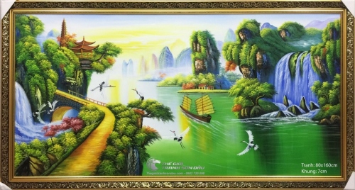 Tranh Núi Nước Sơn Thủy Thuận Buồm Xuôi Gió