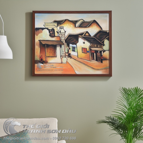Tranh Phố Cổ Đơn Giản