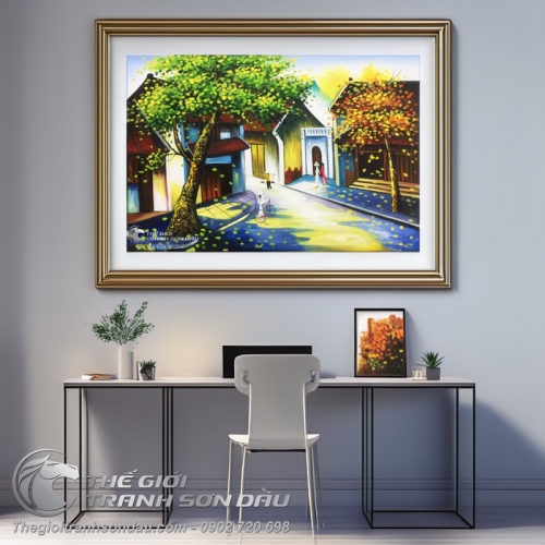 Tranh Phố Cổ Việt Nam Chớm Thu