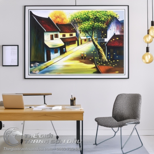 Tranh Phố Cổ Việt Nam Lá Rụng