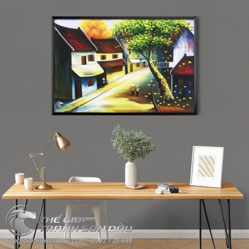 Tranh Phố Cổ Việt Nam Lá Rụng