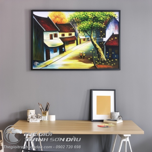 Tranh Phố Cổ Việt Nam Lá Rụng