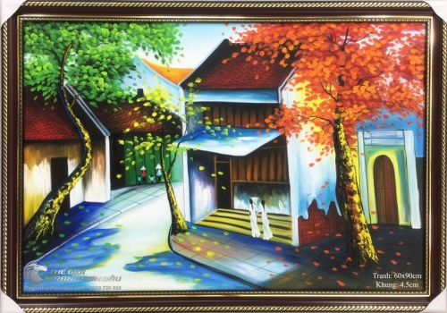 Tranh Phố Cổ Việt Nam Ngõ Vắng