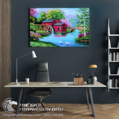 Tranh Phong Cảnh Ngôi Nhà Hạnh Phúc