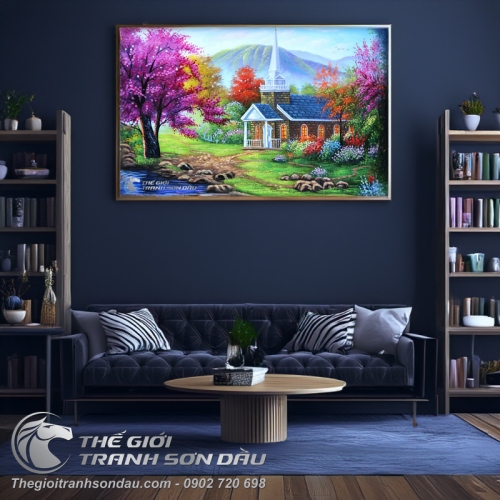 Tranh Phong Cảnh Ngôi Nhà Thơ Mộng