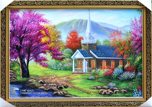 Tranh Phong Cảnh Ngôi Nhà Thơ Mộng