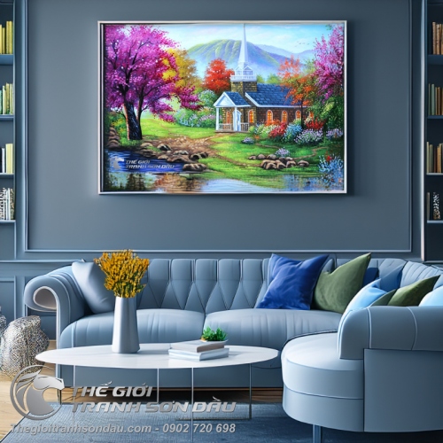 Tranh Phong Cảnh Ngôi Nhà Thơ Mộng