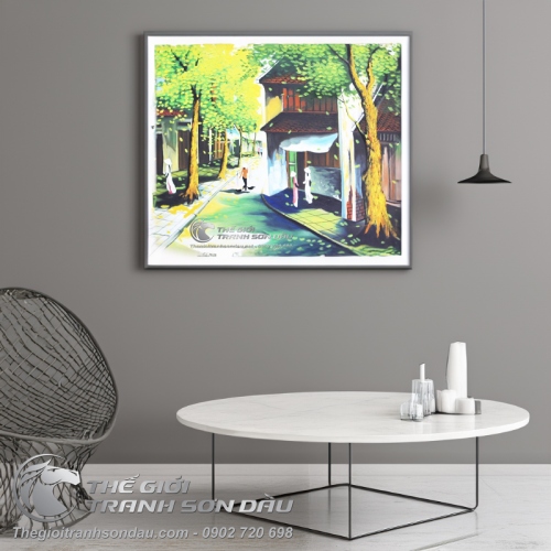 Tranh Phong Cảnh Phố Cổ Khổ Vuông