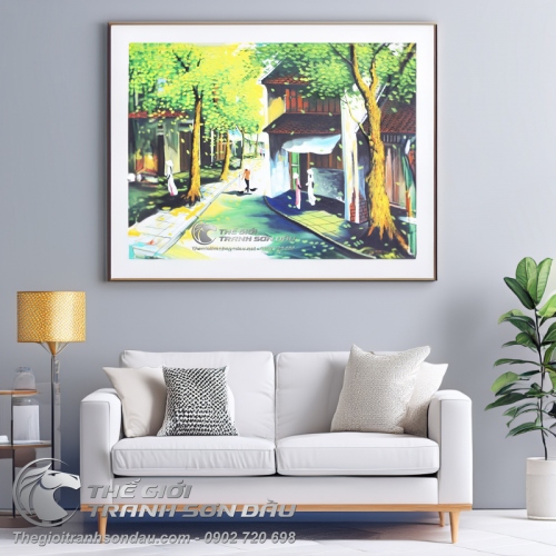 Tranh Phong Cảnh Phố Cổ Khổ Vuông