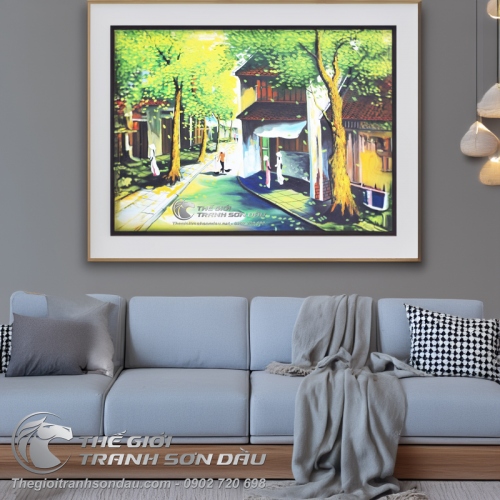 Tranh Phong Cảnh Phố Cổ Khổ Vuông