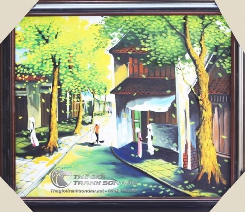 Tranh Phong Cảnh Phố Cổ Khổ Vuông