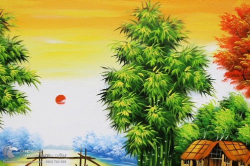 Tranh Phong Cảnh Quê Hương Bình Minh