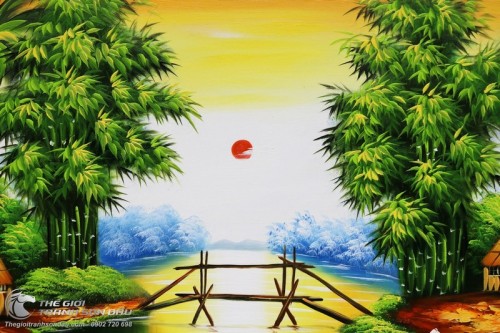 Tranh Phong Cảnh Quê Hương Bình Minh