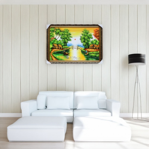 Tranh Phong Cảnh Quê Hương Bình Minh