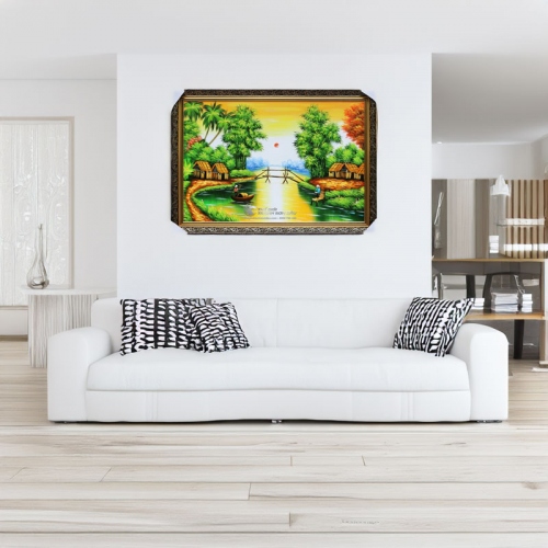 Tranh Phong Cảnh Quê Hương Bình Minh