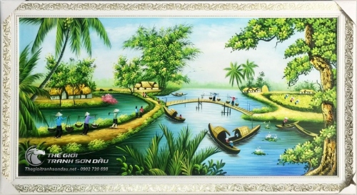 Tranh Phong Cảnh Quê Hương Sông Nước