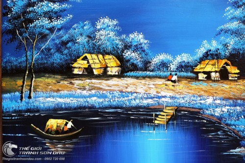 Tranh Phong Cảnh Quê Hương Sông Xanh