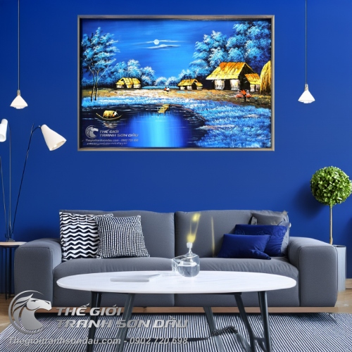 Tranh Phong Cảnh Quê Hương Sông Xanh