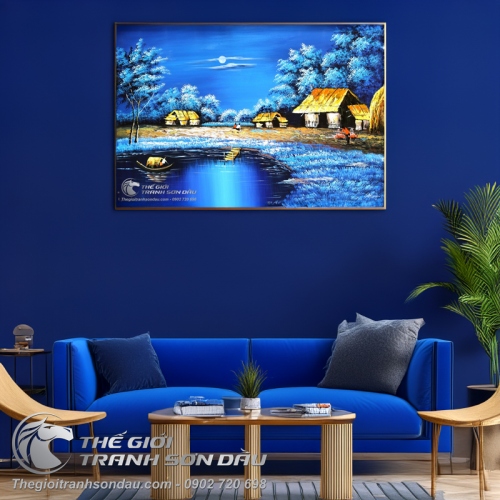 Tranh Phong Cảnh Quê Hương Sông Xanh