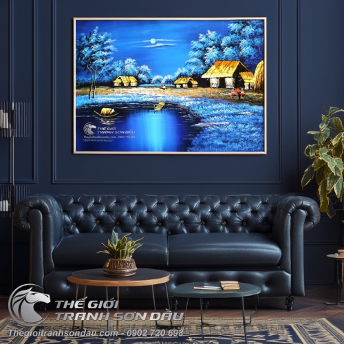 Tranh Phong Cảnh Quê Hương Sông Xanh