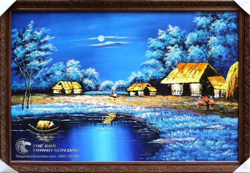 Tranh Phong Cảnh Quê Hương Sông Xanh