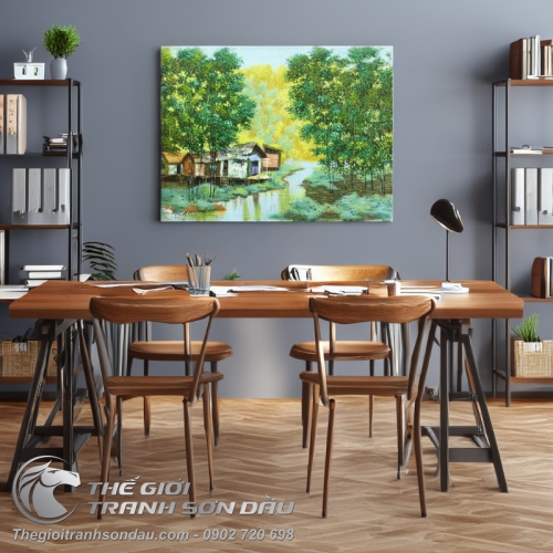 Tranh Phong Cảnh Quê Hương Xuân Tươi