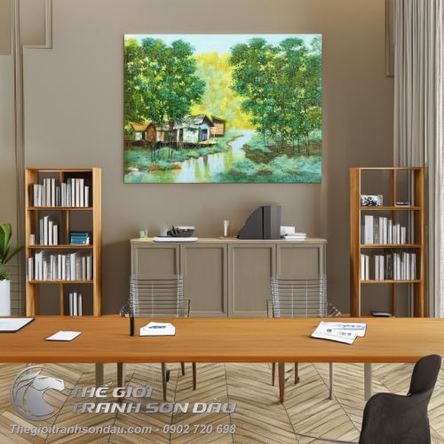 Tranh Phong Cảnh Quê Hương Xuân Tươi