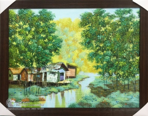 Tranh Phong Cảnh Quê Hương Xuân Tươi