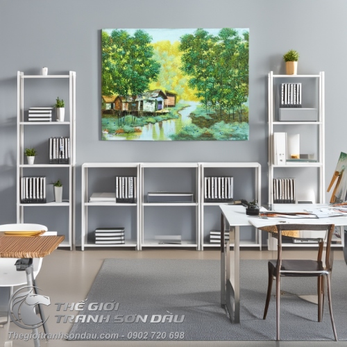 Tranh Phong Cảnh Quê Hương Xuân Tươi