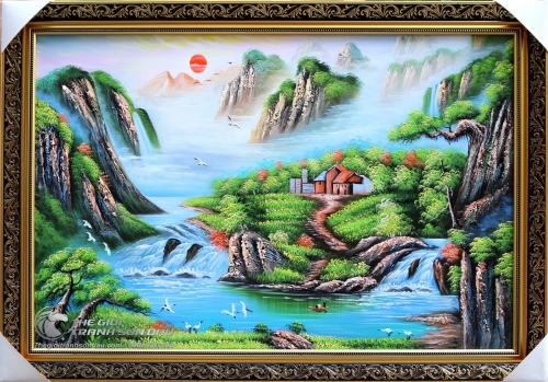 Tranh Phong Cảnh Sơn Thủy Ánh Mặt Trời