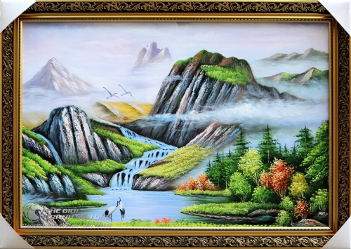 Tranh Phong Cảnh Sơn Thủy Mây Trời