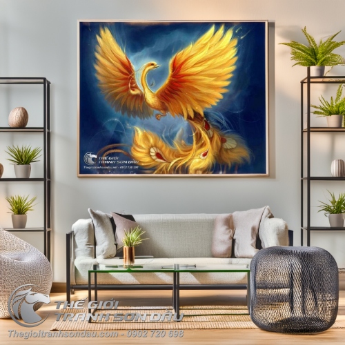 Tranh Phụng Hoàng Đẹp Cho Phòng Khách