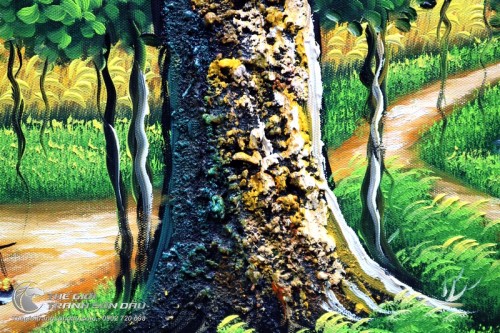 Tranh Quê Hương Cây Đa Bên Cánh Đồng