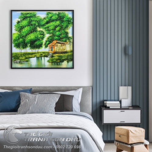 Tranh Quê Hương Đẹp Vẽ Trát Bay Hiện Đại