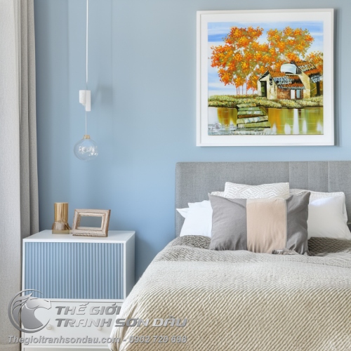 Tranh Quê Hương Hiện Đại Mùa Thu Lá Vàng