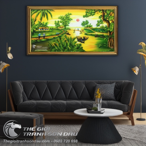 Tranh Quê Hương Sông Nước Miền Tây Lúc Bình Minh