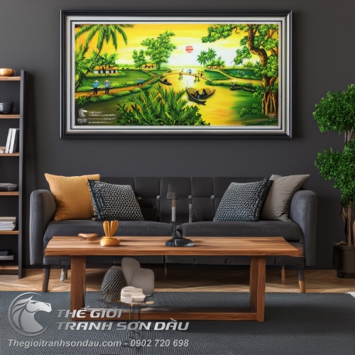 Tranh Quê Hương Sông Nước Miền Tây Lúc Bình Minh