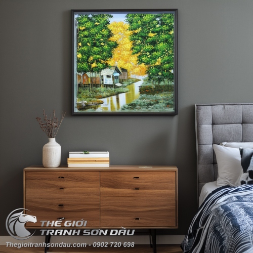 Tranh Quê Hương Việt Nam Nhà Sàn