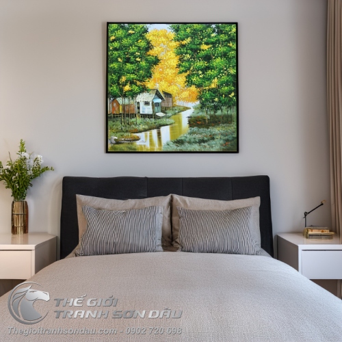 Tranh Quê Hương Việt Nam Nhà Sàn